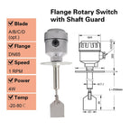 24V/110V/220V Rotary Paddle Level Switch, Durable Industrial Solids Paddle Switch, Reliable Point Level Sensor for Solids(Flange Tube Type,24VDC)