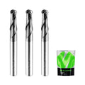 1/4'' Shank Carbide Ball Nose End Mill Bits, 2 Flute Solid Carbide