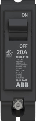 Q-Line THQL1120 Circuit Breaker • 20 Amp Single-Pole Breaker • 120/240 VAC • 10 kAIC Interrupt Rating • Thermal