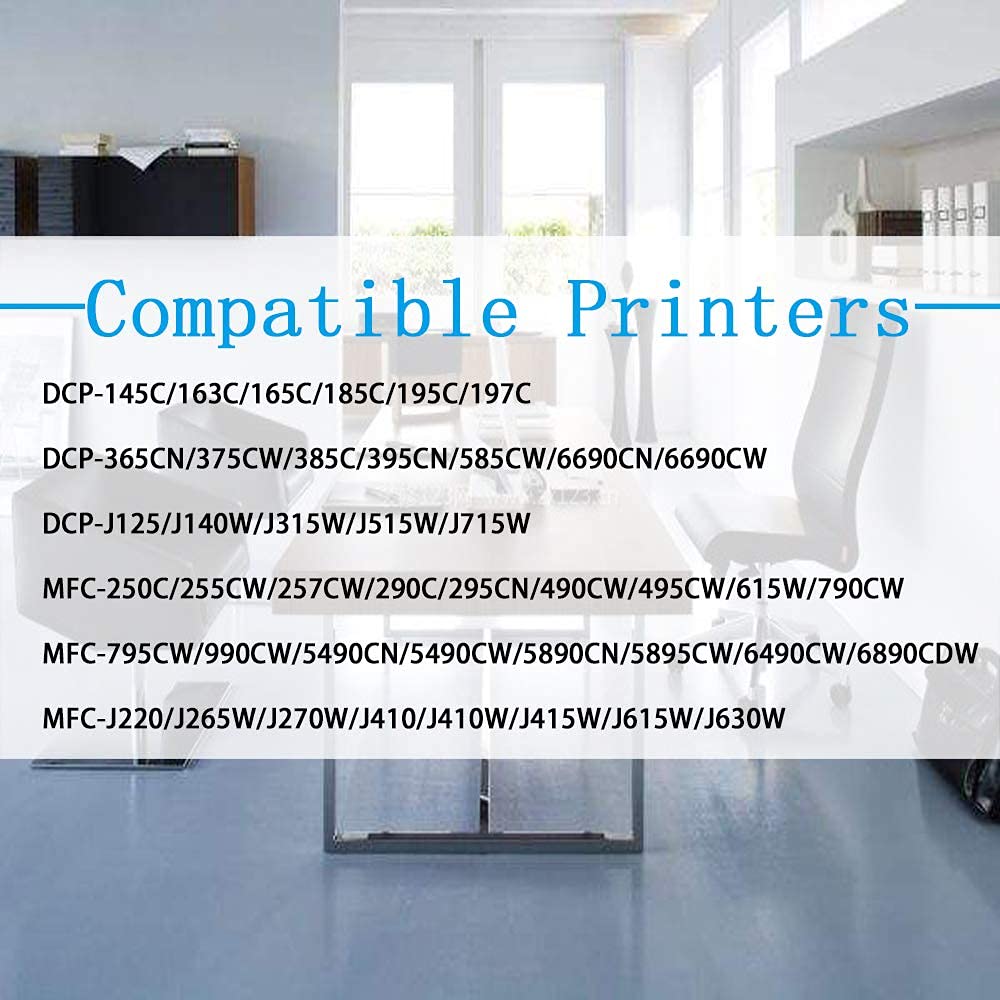 LC61 Ink Cartridge Replacement for Brother LC-61 Ink, 4B4C4M4Y