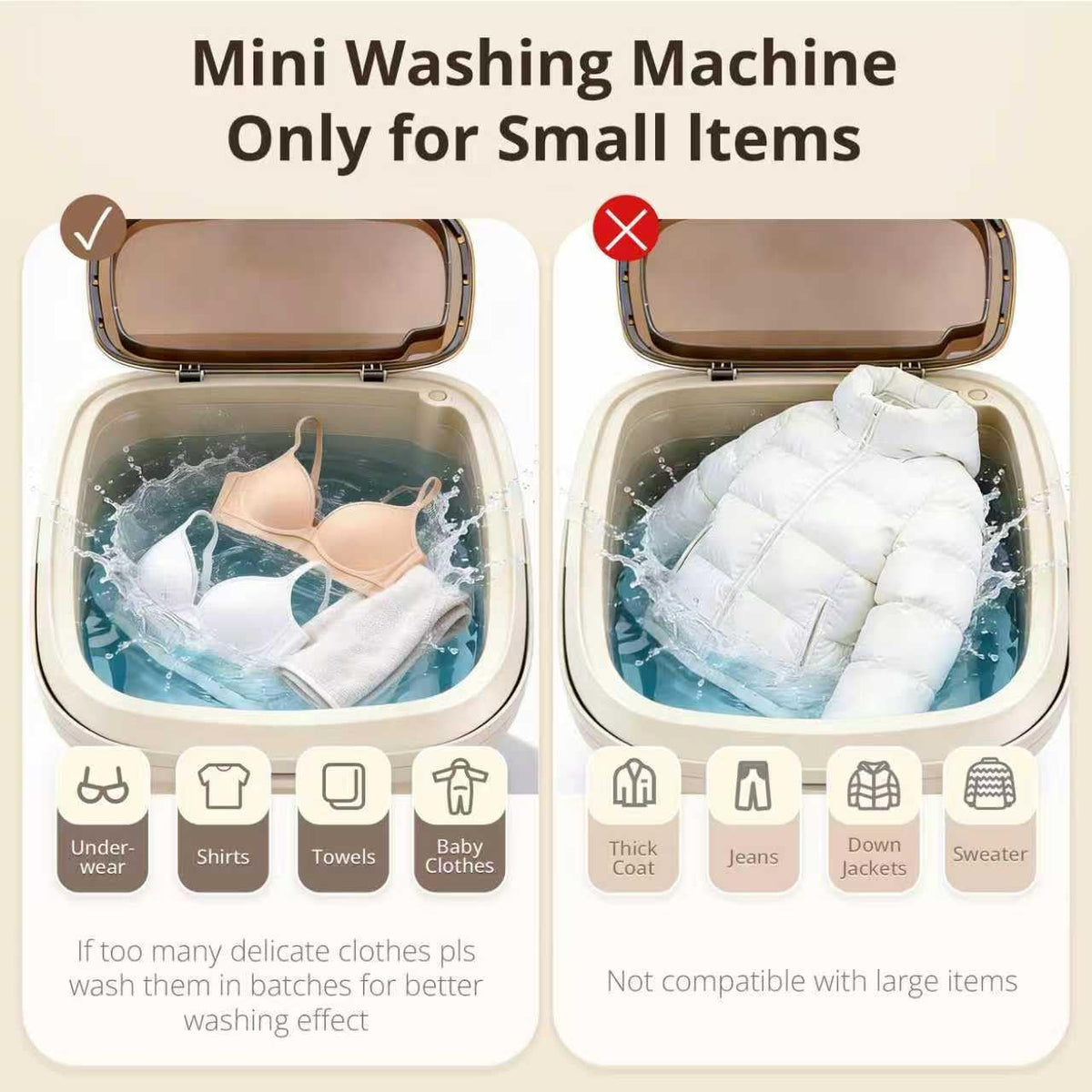 Portable Washing Machine, 16L Upgraded with Spin Basket, Small Washer portable for Underwear, Delicate Clothes, and