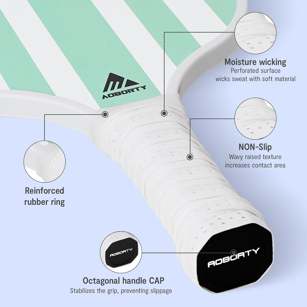 Pickleball Paddles 4 Pack - USAPA Light Graphite Premium Rackets Fiber Face & Polymer Honeycomb Core Pickleball Set