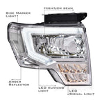 LED Front Headlight Assembly Fit Ford F150 2009-2014