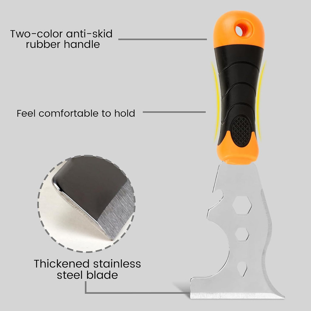 2 Pack 12-In-1 3" Putty Knife Paint Scraper, 1.5" Stainless Steel