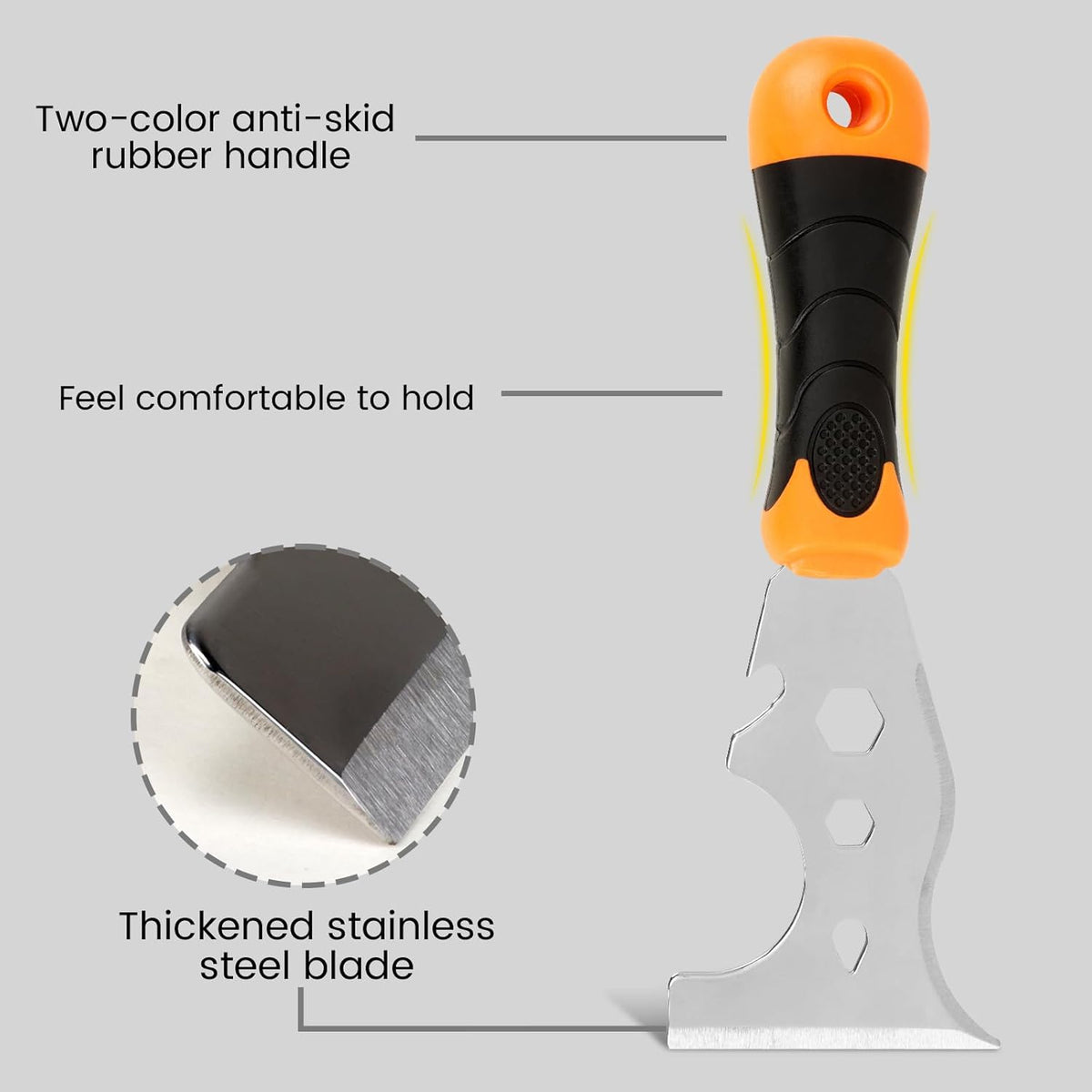 2 Pack 12-In-1 3" Putty Knife Paint Scraper, 1.5" Stainless Steel