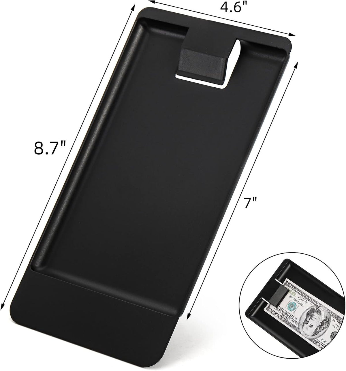 20 Pack Check Holders, Black Plastic Tip Trays, Restaurant Check Presenters, Guest Receipt Holder Tray for Bars