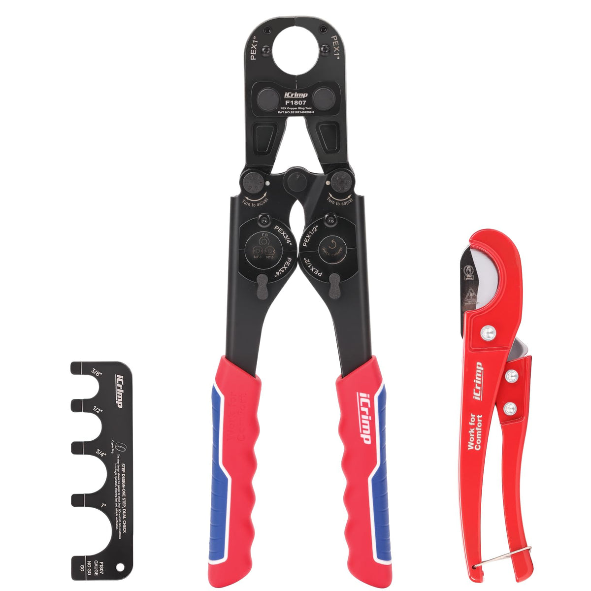 iCrimp PEX Crimping Tool for 1/2",3/4",1-inch Copper Ring, Meet ASTM F1807