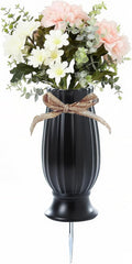 Grave Vases for Cemetery with Metal Spikes and Drainage Holes,Cemetery Vases for Headstones Memorial Gifts Loss of