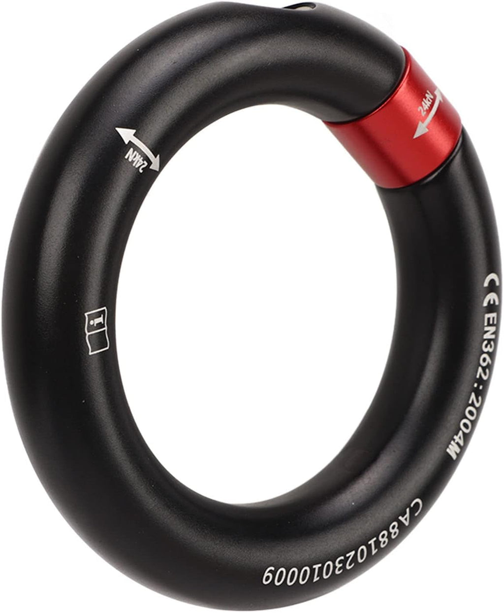 Rappel Ring Connector, Detachable Connector for Rock Climbing, Arborist, Hammock Connection Point, 12mm Opening (Black)