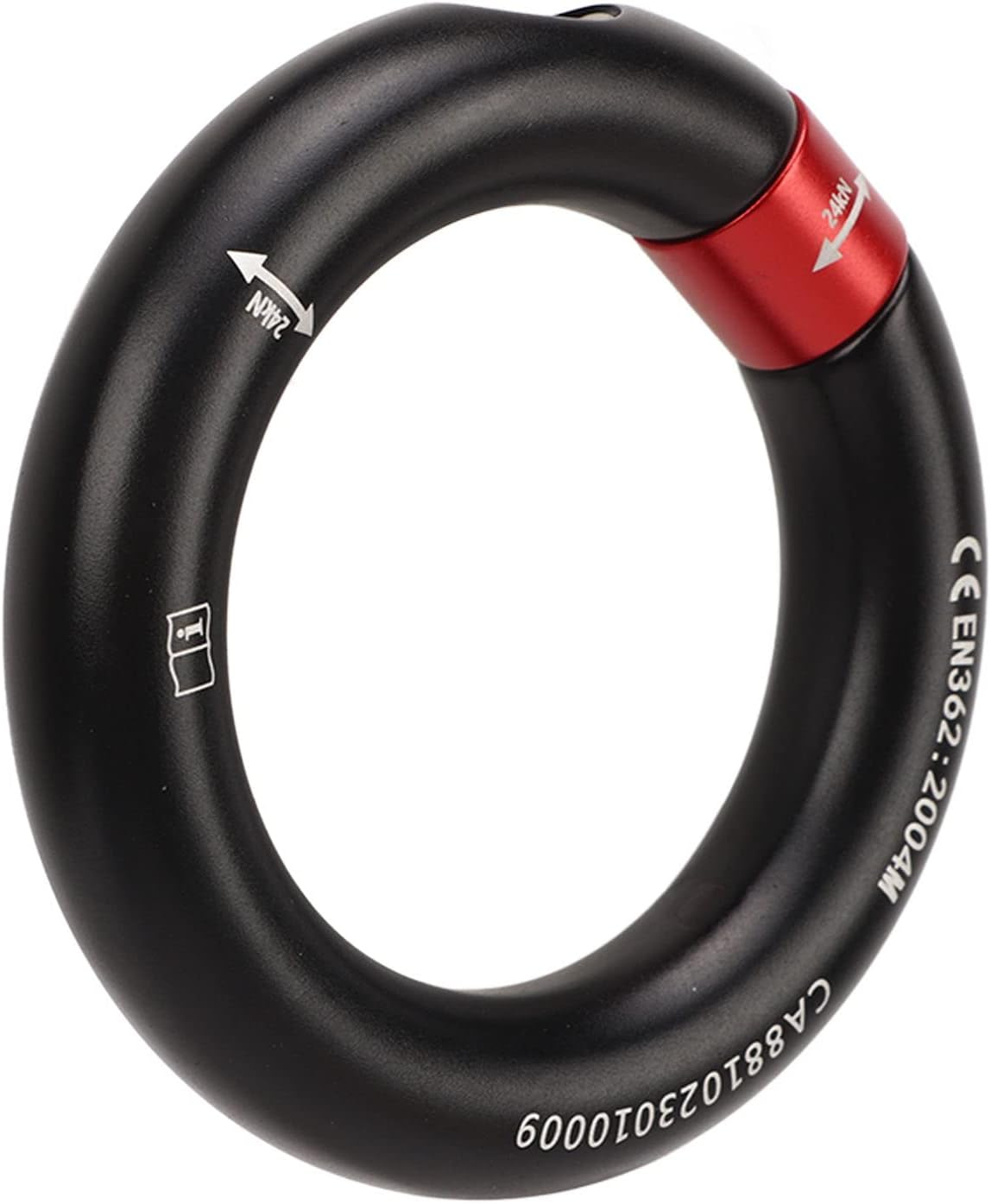 Rappel Ring Connector, Detachable Connector for Rock Climbing, Arborist, Hammock Connection Point, 12mm Opening (Black)