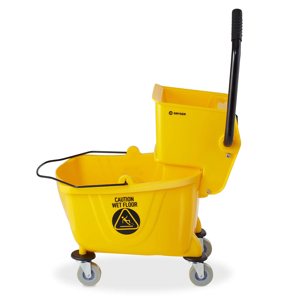 Commercial Mop Bucket with Side Press Wringer, 26 Quart, Yellow