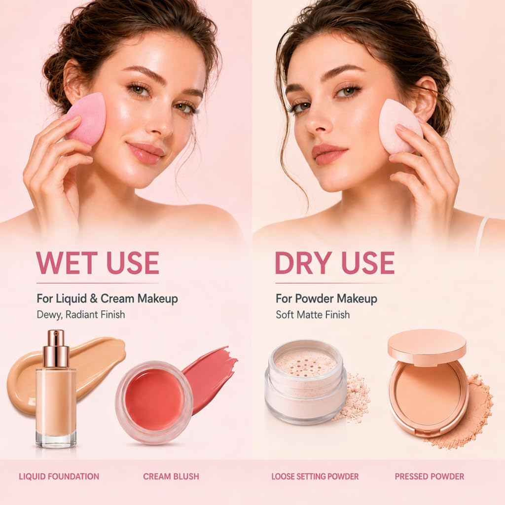 Makeup Sponge Set, 7 Pcs Multi Colored Blender Sponges