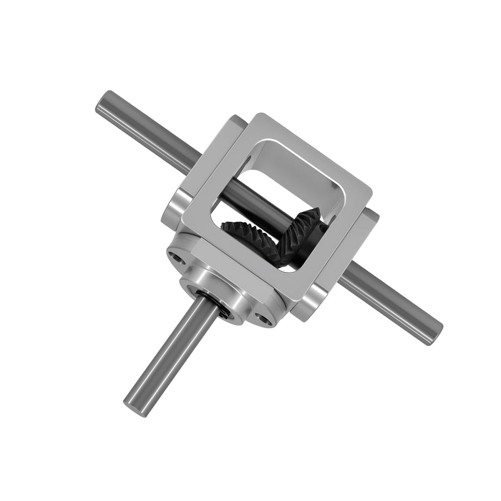 90 Degree Right Angle Bevel Gearbox 1:1 Forward Double Output Shaft 8mm