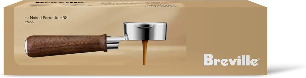 Breville BEA304WLW Naked Portafilter Espresso Accessory, 58mm, Walnut