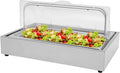 Ice Tray Chafing Dishes for Buffet Stainless Steel Ice Food Serving Display Clear Cold Food Server with Roll Lid