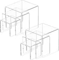Acrylic Risers Display Stand 2 Set, Clear Display Risers Shelf,3x4x5 | Acrylic Risers Stand Shelves for Funko Pop