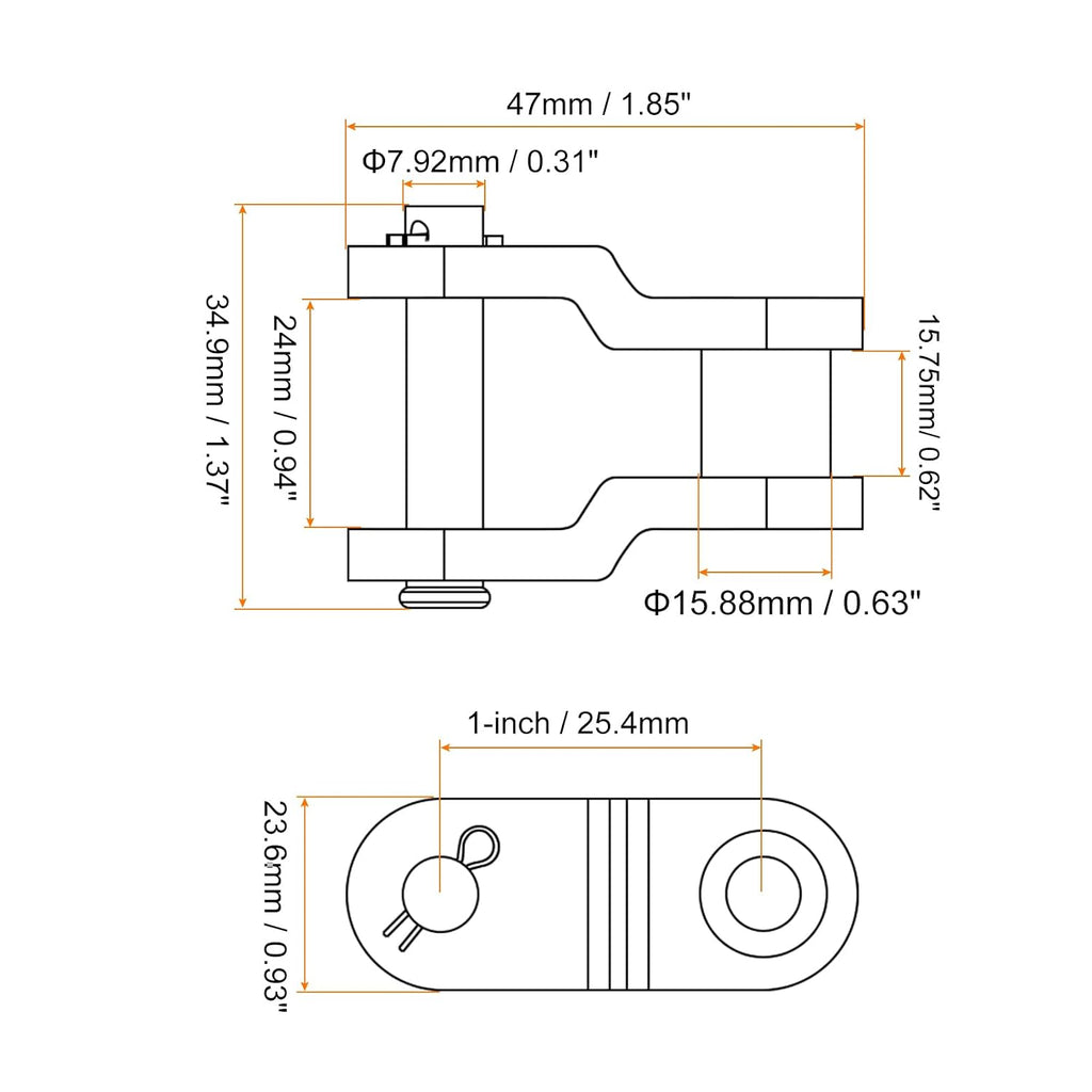 uxcell 5Pcs #80 Chain Offset Half Link Roller, 1" Pitch Carbon Steel, Standard Chain End Connector Split Links for 16A Chain