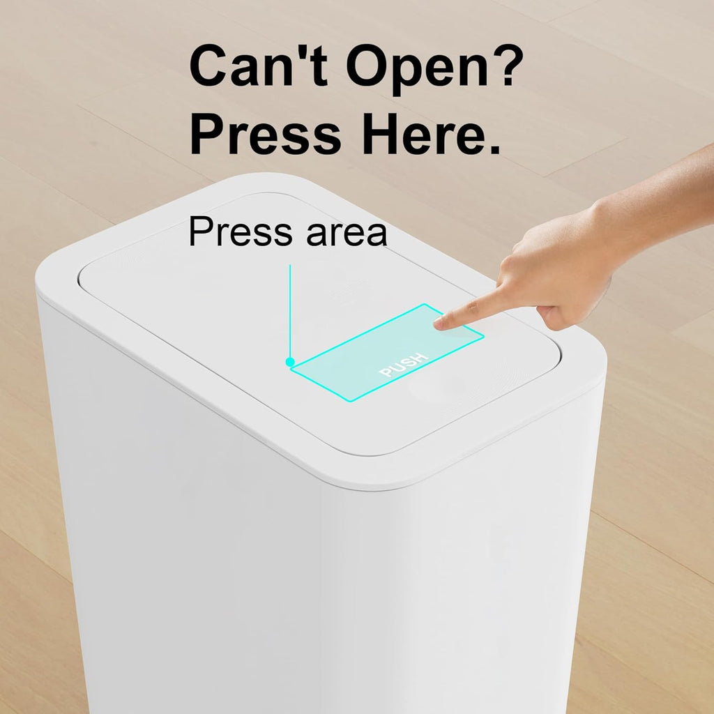 3 Pack 10L / 2.6 Gallon Small Trash Can with Lid, Bathroom Garbage Can with Pop-Up Lid, Waste Basket for Bathroom