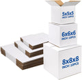 Assorted Sizes Shipping Boxes 30 Pack (8x8x8, 6x6x6, 5x5x5), White Corrugated Cardboard Mailers, Each 10 PCS Small