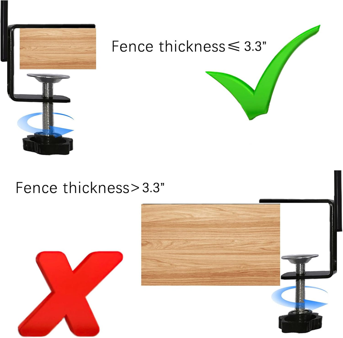Short Deck Hook 2 Pack Bird Feeder Pole with 3.3 Inch Strengthened Clamp