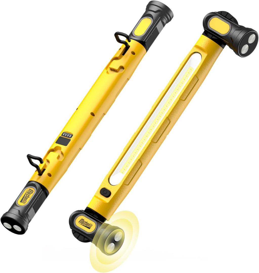Under Hood Work Light Bar, 3000LM LED Magnetic Light Bar with Hooks, 5200mAh Cordless Rechargeable Hood Light Fathers
