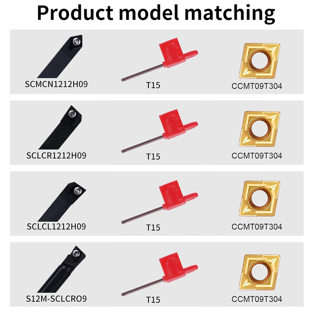 1/2" 12mm Indexable Lathe Turning Tool 14Pcs Kit for Turning