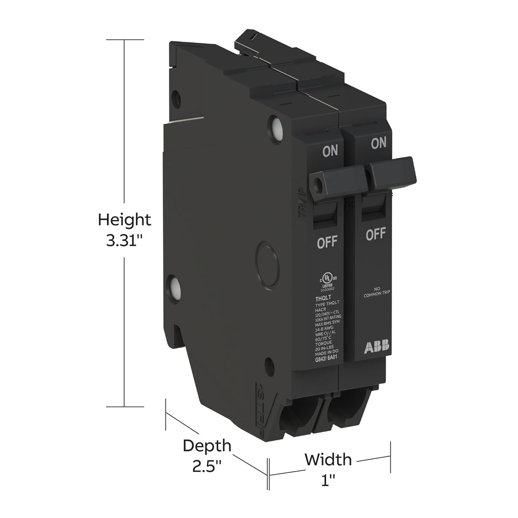 ABB Q-Line Tandem Circuit Breaker • 15A/1P Configuration • 120/240 VAC