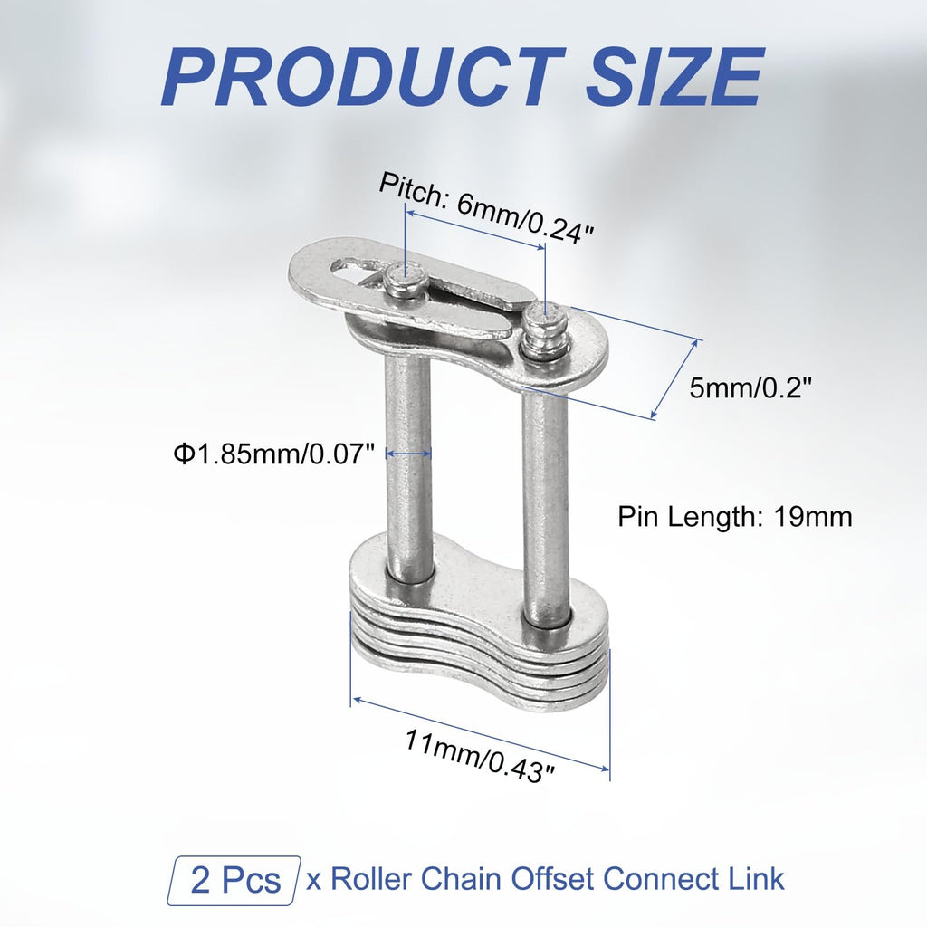 DTGN 2Pcs ISO(DIN) 04B-3 Roller Chain Connect Link, 6mm Pitch