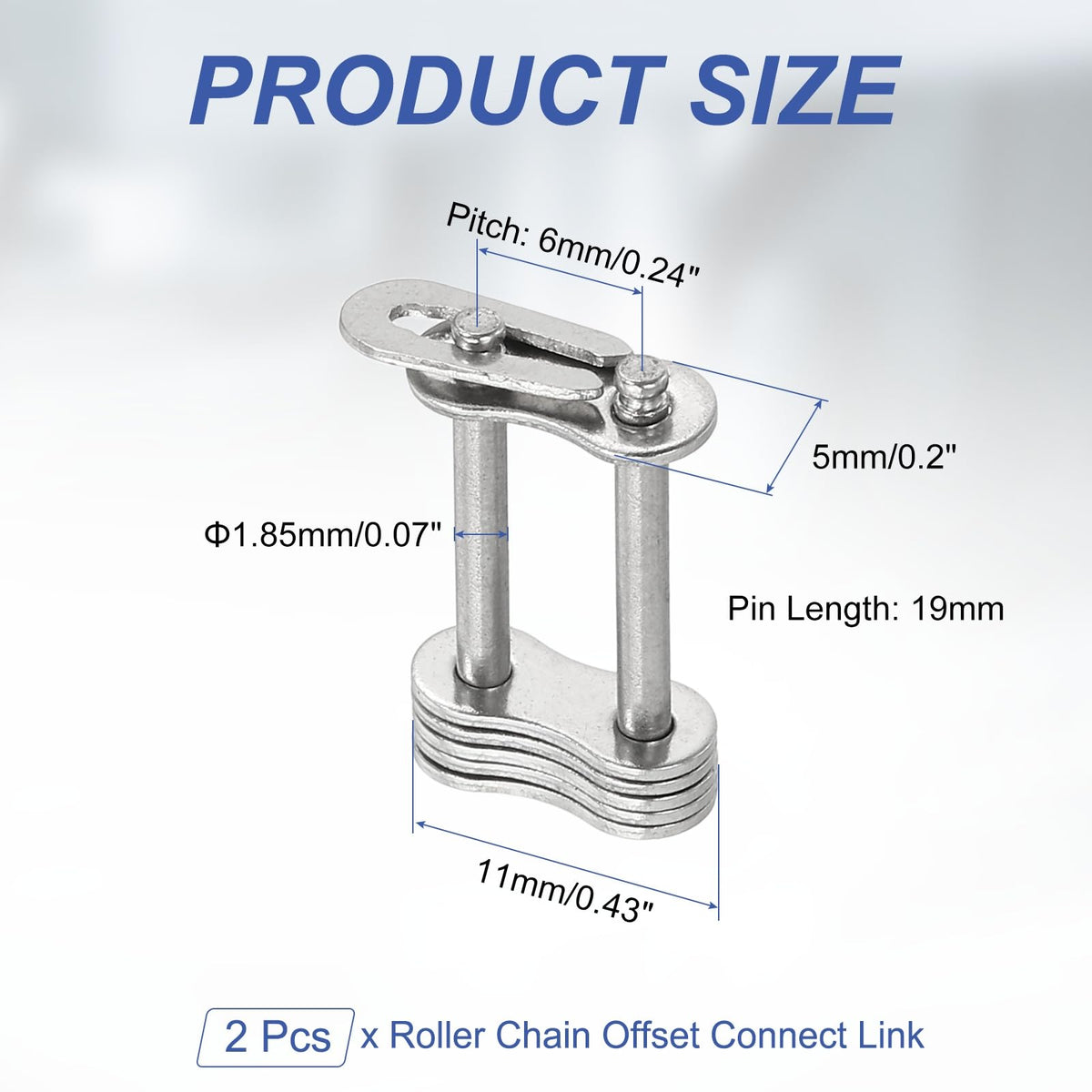 DTGN 2Pcs ISO(DIN) 04B-3 Roller Chain Connect Link, 6mm Pitch