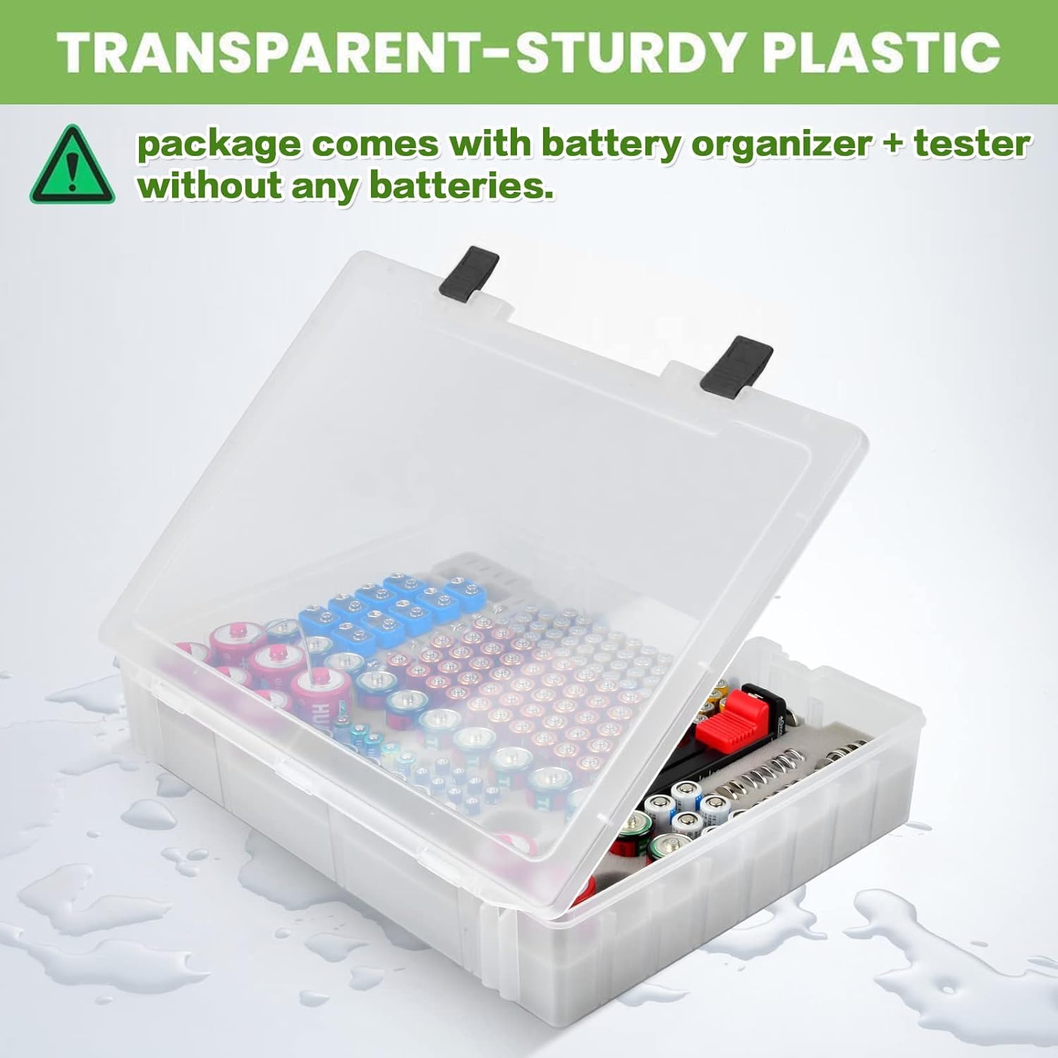 Battery Organizer Storage Holder- Batteries Case Containers Box with Tester | Batteries Case Containers Box with