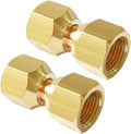 Joywayus 2 Pcs Brass Tube Fitting Coupling Gas Adapter 3/8" Flare Female