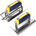 2 Pieces Concrete Tool Set, 6" x 3" Stainless Steel Concrete Edger and Groover, Masonry Cement Finishing Kit for