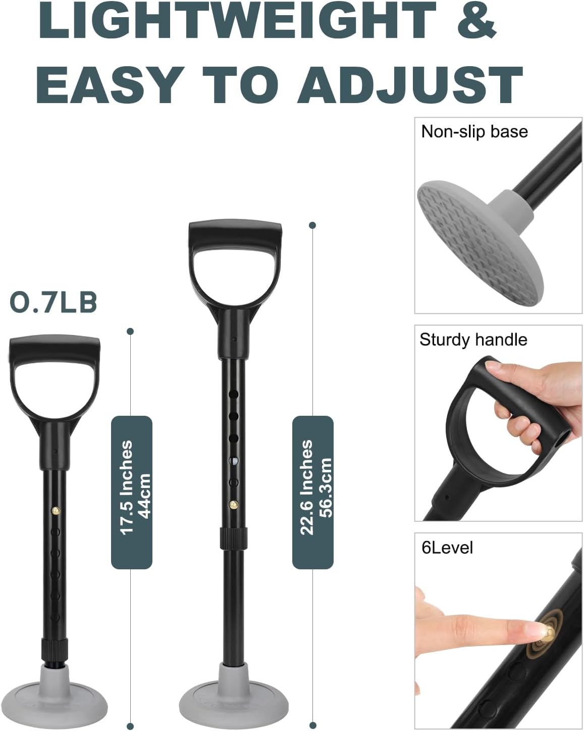 Mobility Aids Tool, Standing Aids Supports, 6 Size Adjustable Device to Help Get Up from Floor, Lift Assist for