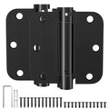 2 Pack Self Closing Door Hinges 3.5 Inch Spring Hinges, Matte Black