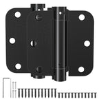 2 Pack Self Closing Door Hinges 3.5 Inch Spring Hinges, Matte Black