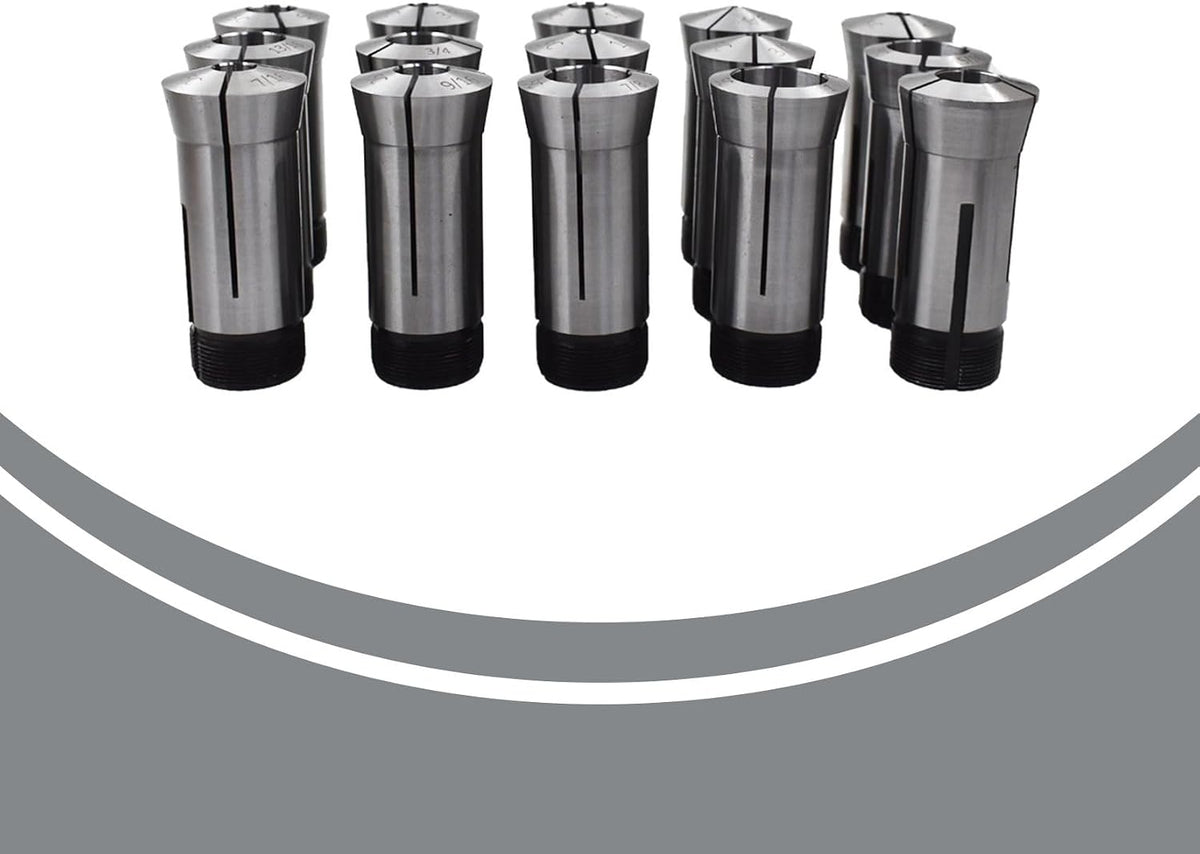 15-Pack Precision 5C Collet Set 1/8in-1in Mill Chuck Holder