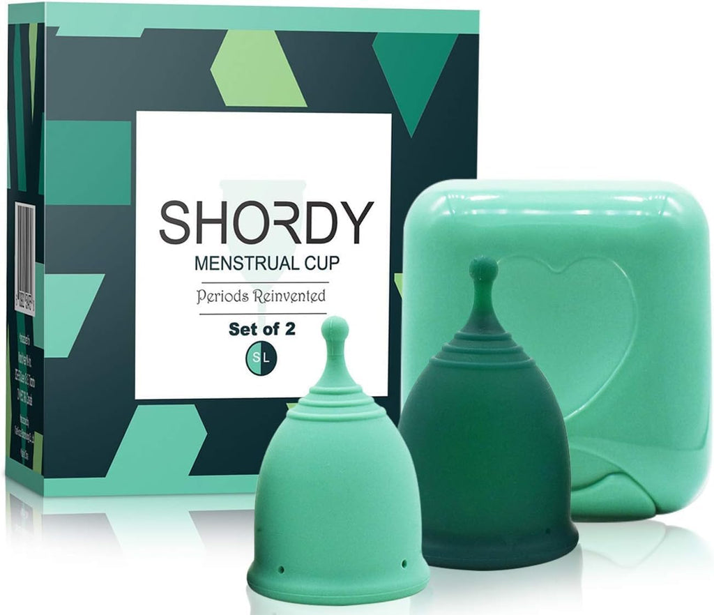 Reusable Menstrual Cups (Small & Large) Set of 2 with Box, 100% Soft Silicone, Copa Menstruelle, Period Cup, Heavy &