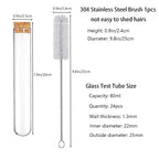 Glass Test Tube Set 24pcs 80ml Glass Test Tubes 25 x 200mm with Cork Stoppers and 1pcs 24 Holes Plastic Tubes Rack