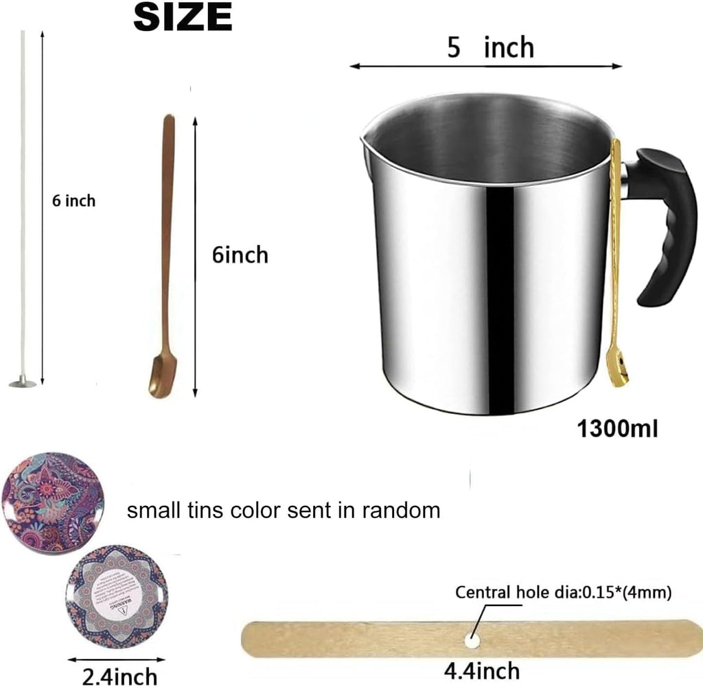 Candle Making Pouring Pot, 1300ml Wax Pouring Pot Candle Making Pitcher with Heat-Resistant Handle and Dripless