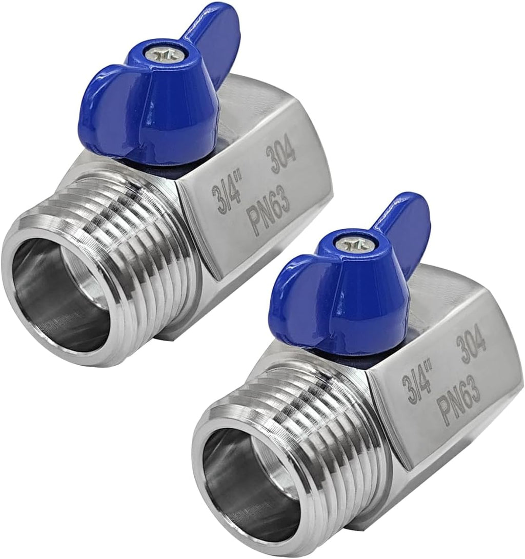 Beduan Stainless Steel 3/4" Shut Off Valve GHT Thread Garden Hose 2 PCS