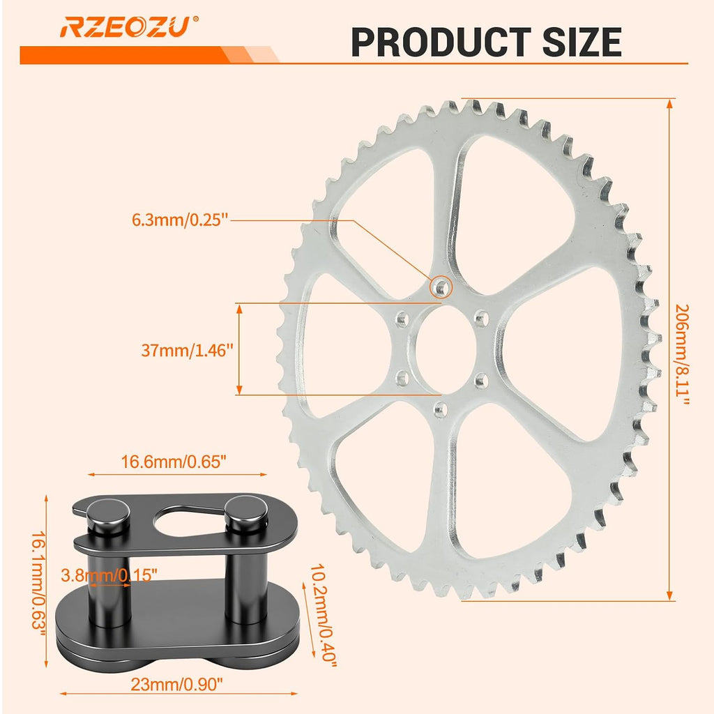 50 Tooth Rear Sprocket 420 Chain Compatible with #40 41 420 Chain