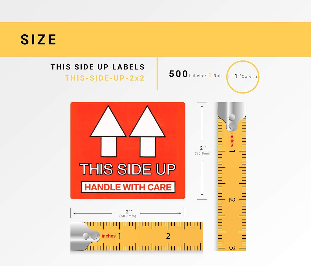 This Side Up - Handle with Care (2" x 2")