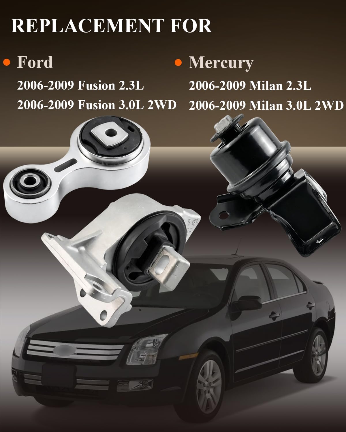Engine Motor Mount & Trans Mount for 2006 2007 2008 2009 Ford Fusion 2.3L