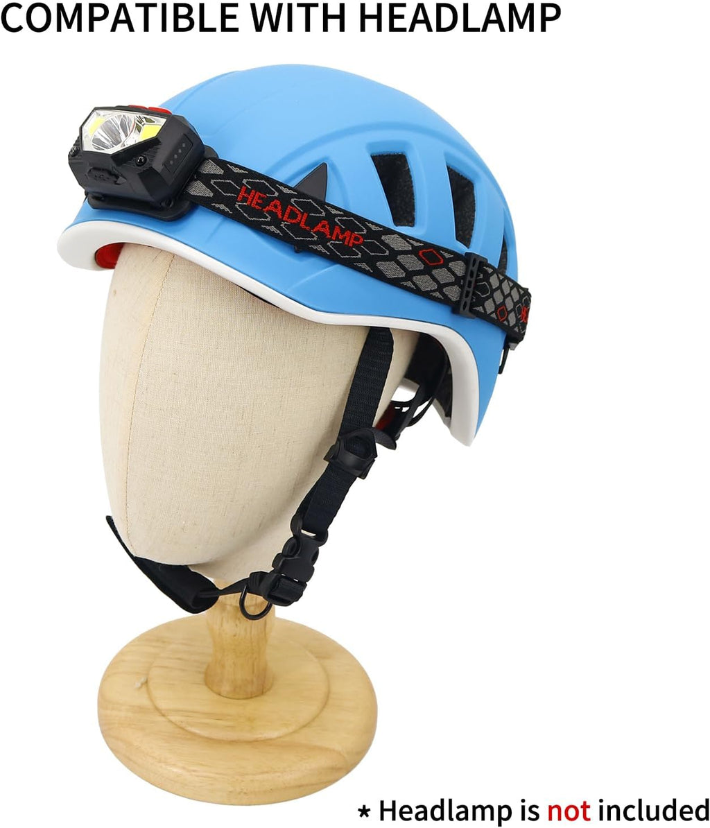 Climbing Helmet EN 12492 Certified Half Dome Helmet Ultralight Design with 11 Ventilation Ports & Headlamp Clips for