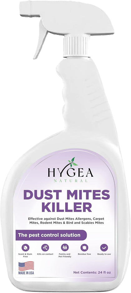 Dust Mite Killer Spray 24 oz Unscented | Eliminates Dust Carpet Rodent Bird & Scabies Mites | Child & Pet Friendly |
