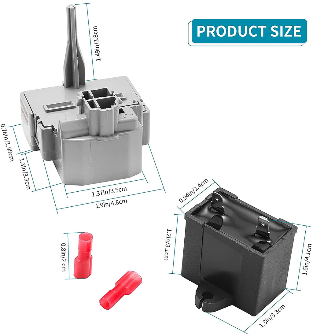 W10189190 TSD2 Start Relay & 2264017 Freezer Compressor Run Capacitor Compatible with Whirlpool Kenmore Electrolux