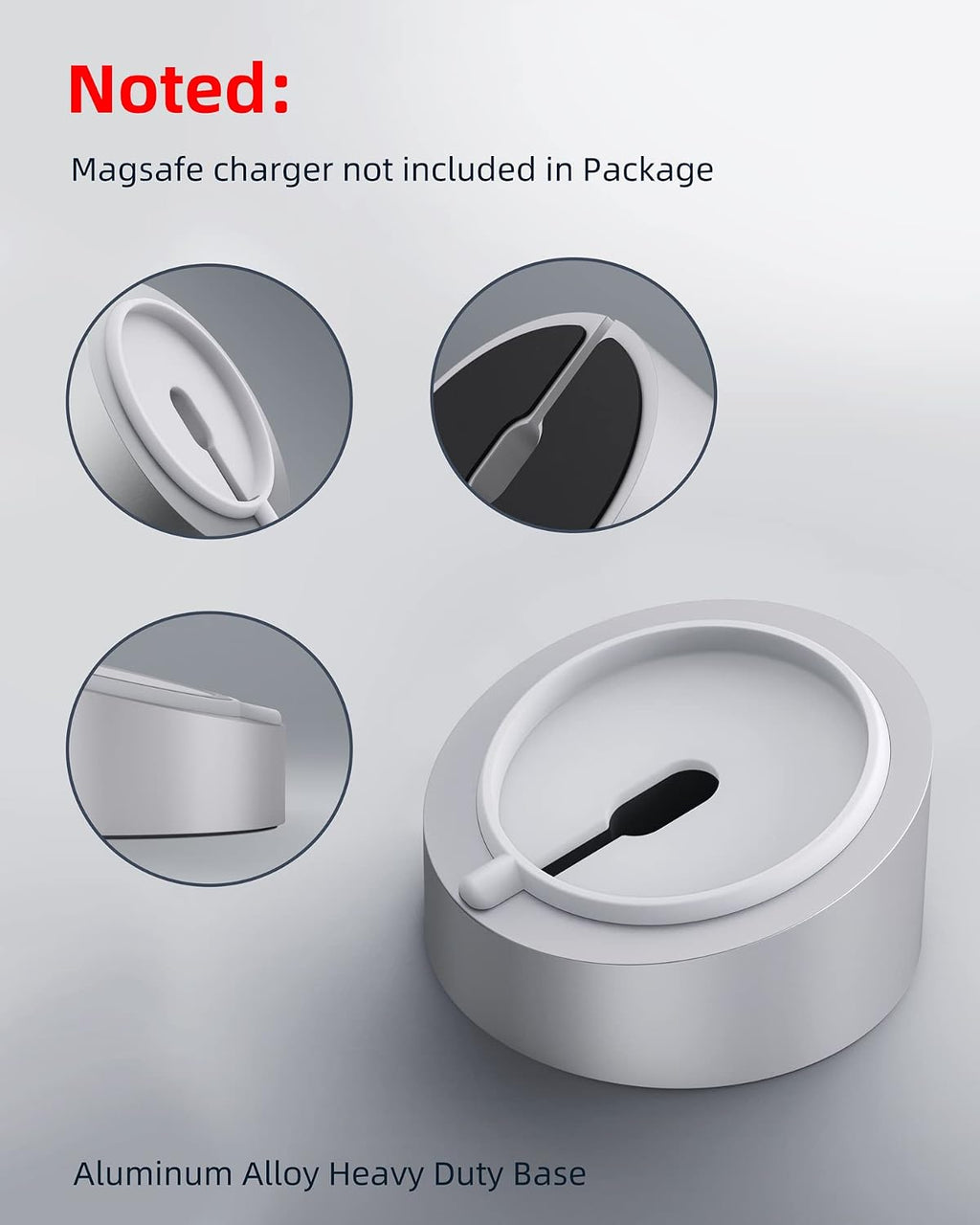 Mag- Safe Charger Stand for 25W/15W MagSafe Charger | Heavy-Duty Premium Metal Holder Base Desktop Tablet Mount for