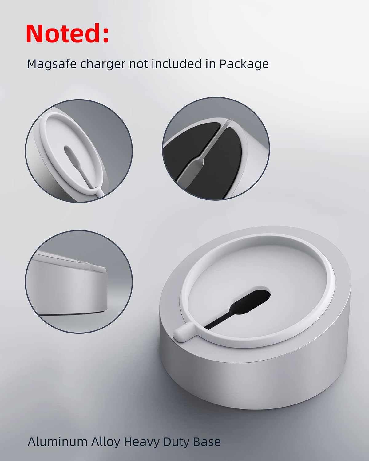 Mag- Safe Charger Stand for 25W/15W MagSafe Charger | Heavy-Duty Premium Metal Holder Base Desktop Tablet Mount for