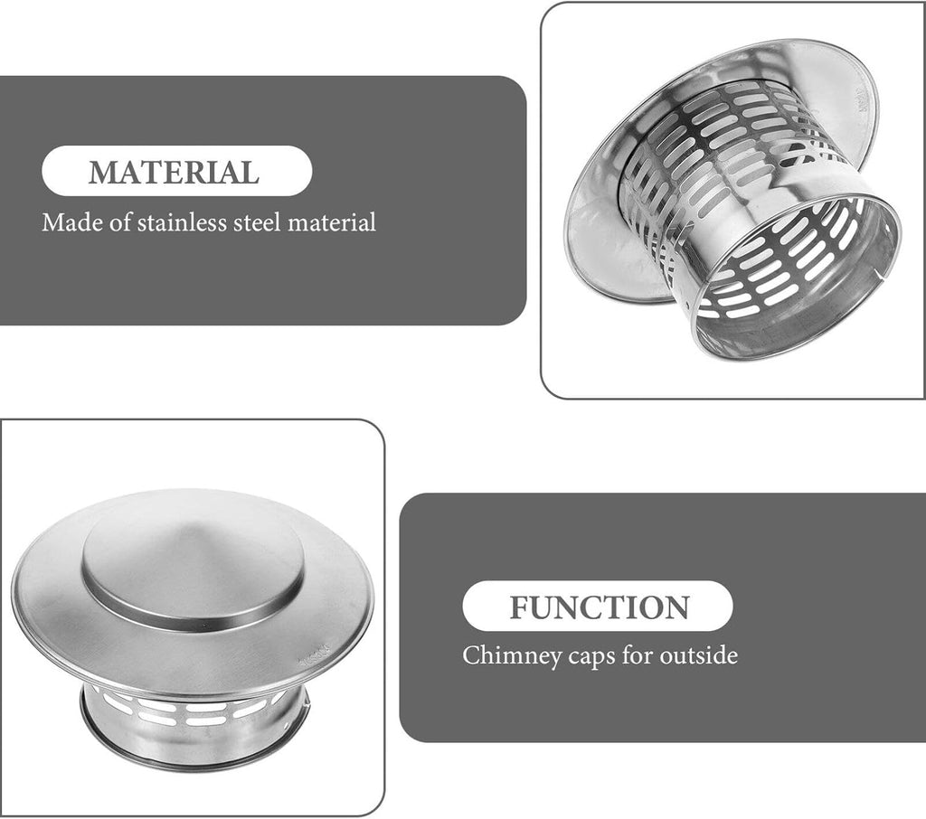 Chimney Caps, 7inch Roof Vent Round Chimney Caps Tapered Top with Screen for All Weather Conditions Top Exhaust