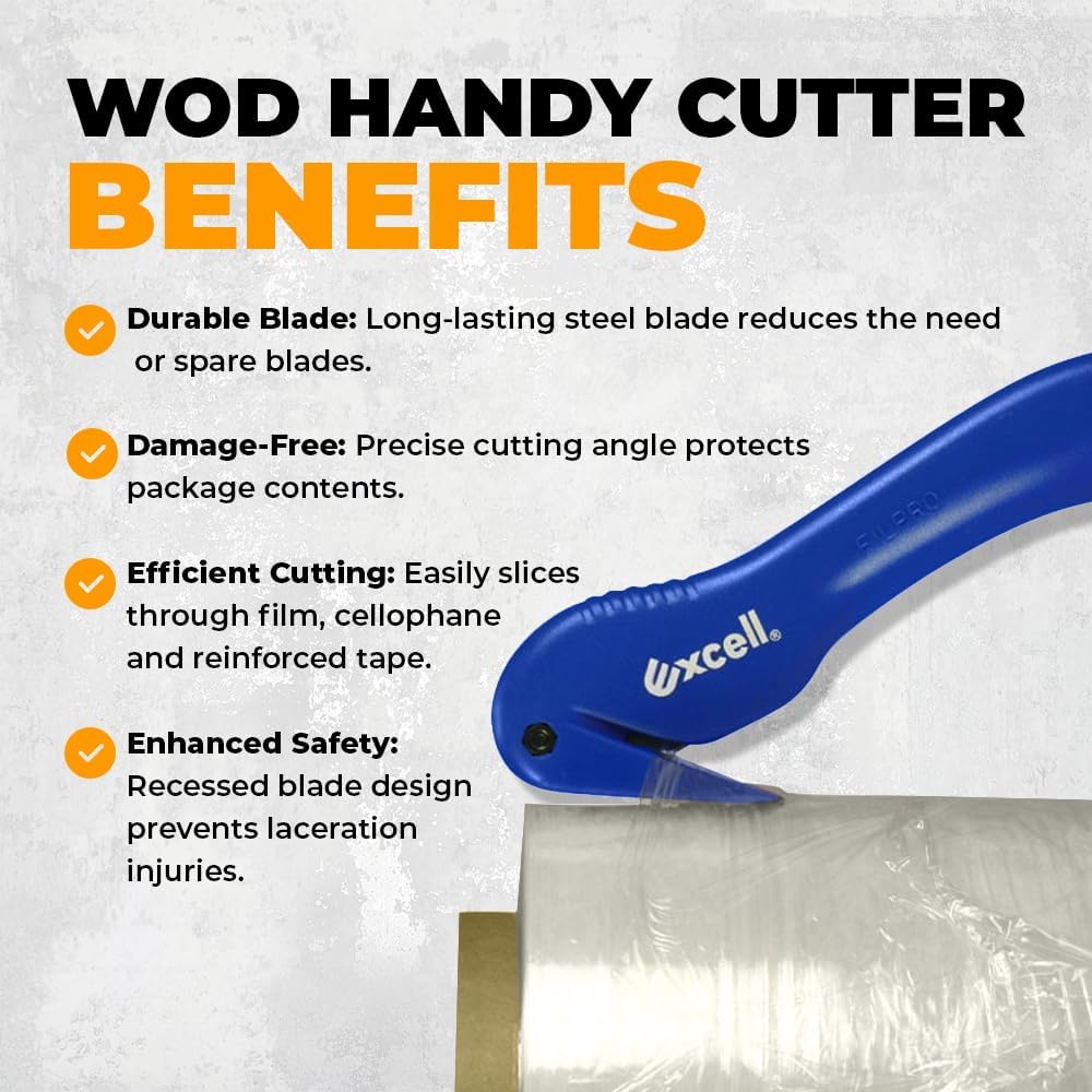 WOD SD-259B Disposable Handy Cutter Package Opener, Stretch Film Shrink Wrap Safety Box Cutters & Strapping Speedy